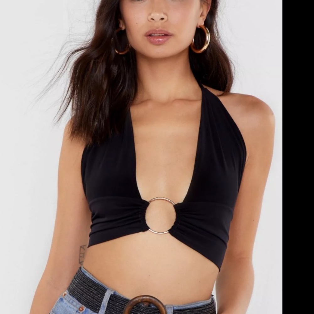 🦋4/$20 SALE - NWT Ring Halter Neck Bra Top from Nasty Gal